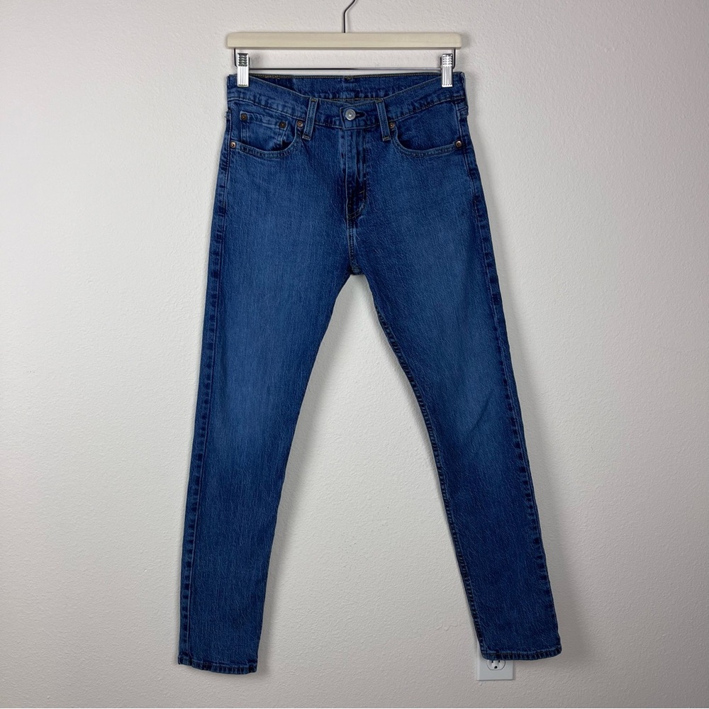 Levis Jeans Mens 29X32 502 Tapered Leg Slim Stretch Denim Casual Blue